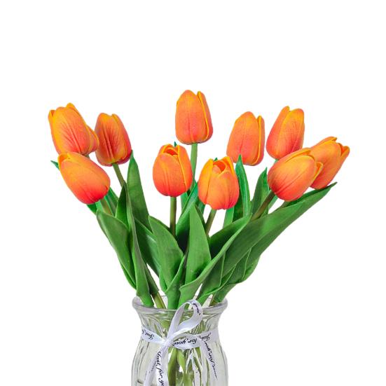 

10 шт., искусственный цветок тюльпана со стеблем, реалистичный домашний офисный стол, центральная часть свадебного искусственного цветка, ветка, искусственная цветочная композиция, украшение