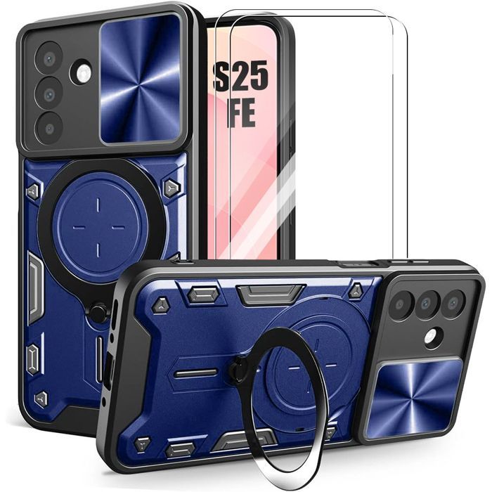 Coque de Protection - BOOLING - pour Samsung Galaxy S25 FE - Antichoc - Protection Caméra - 2 Vitres Trempées