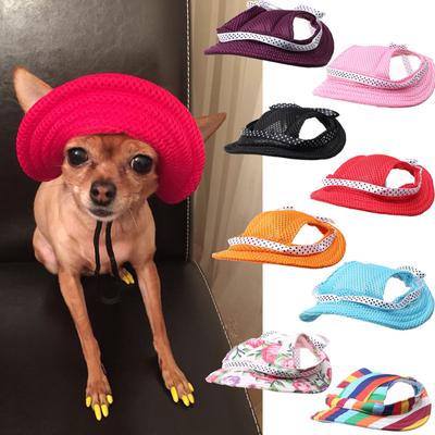 Fashion  Mesh  Breathable  Pet  Hat Round Sports Sun Hat Cute Printing Outdoor Beach Hat