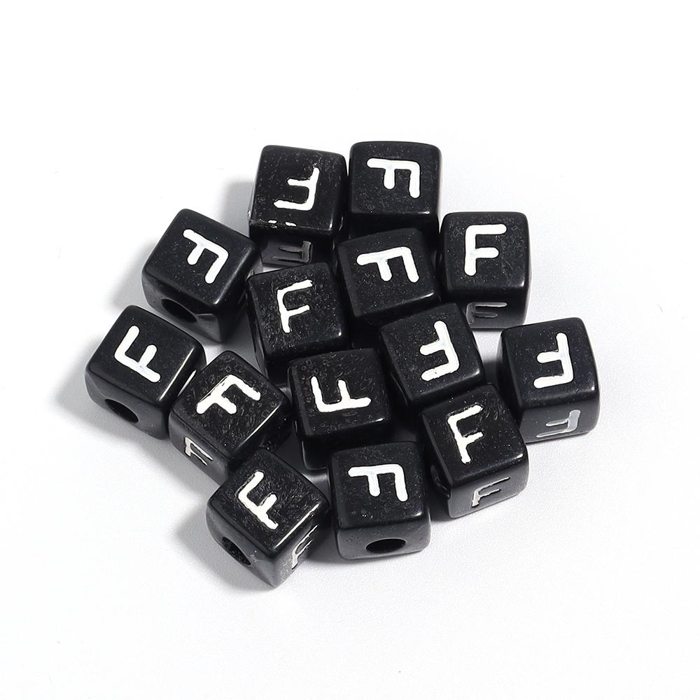 50-100 Stück Schwarze Acryl Buchstabenperlen A-Z Alphabetperlen Würfel Abstandshalterperlen Für DIY Armband Halskette Schmuckherstellung Zubehör