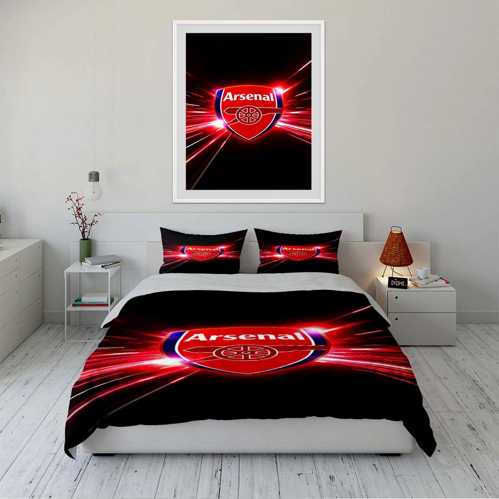 Arsenal Theme Bedding Set Bedding Set (1 Duvet Cover, 2 Pillowcases, Duvet Not Included)