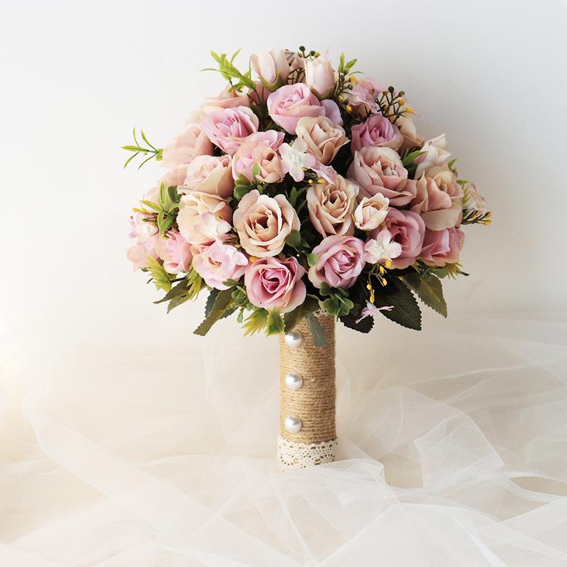 Korean Style Bridal Bouquet for Weddings - Artificial Flower Ball for Bridesmaids & Photo Props