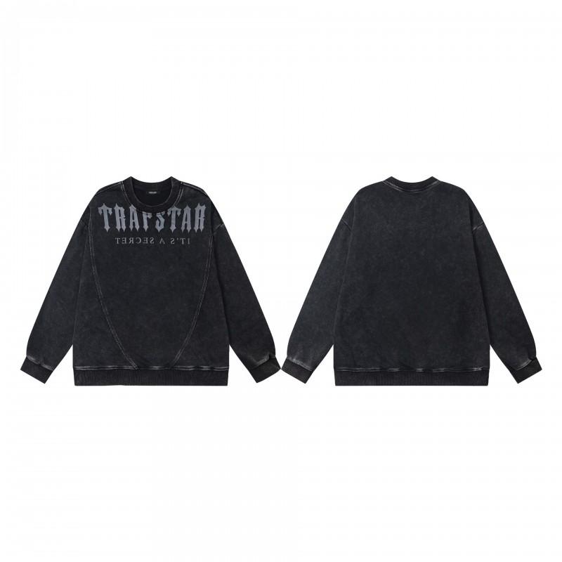Mens Washed Vintage Streetwear Trapstar-Style Hoodie
