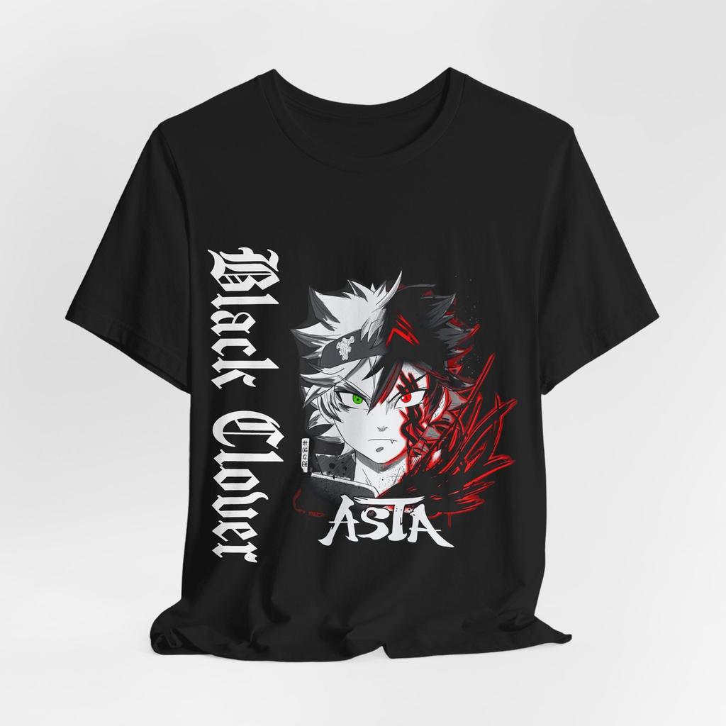 Black Clover Anime Asta Graphic T-Shirt Mens Womens Tees Top Tee Tops, Unisex T-Shirt Mens Womens Tees Top for Manga Fans, Short Sleeve