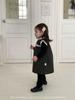 2025 Winter Cotton-Padded Dress Set for Baby Girls - Chic Korean Style Lace Ruffle Collar Sleeveless Dress