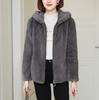 Women's Double-Sided Zippered Lamb Wool Jacket Warm Loose Hooded Sweater Solid Color Coral Velvet