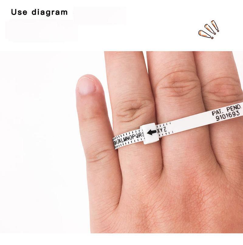 NIUPIKA Ring Sizer Measuring Tool Finger Sizer US UK EU Plastic Belt 1~13 AZ 41~76 Jewellery Measurement