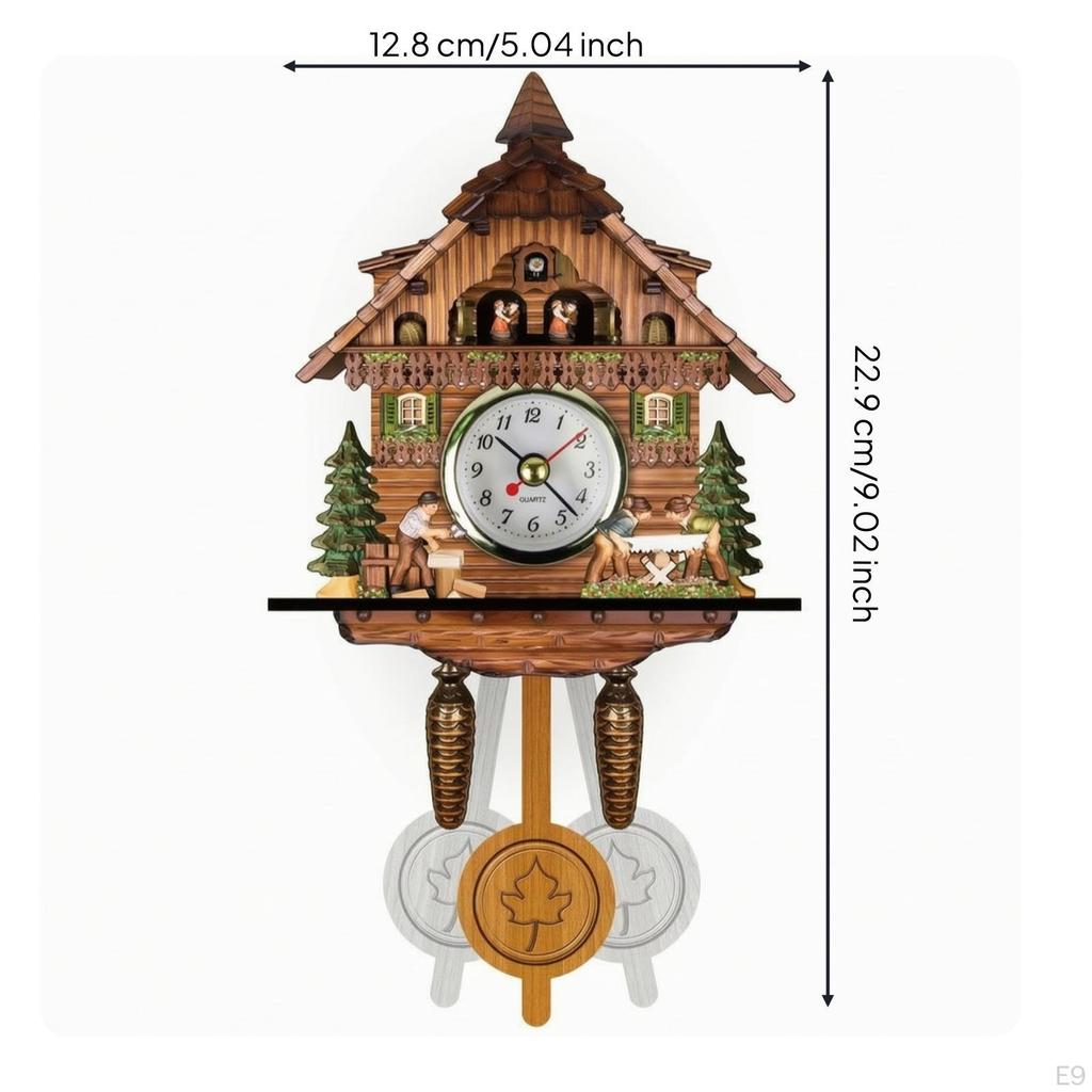 Kuckucksuhr mit Pendel Holz Traditionell für Wohnzimmer, Hütte