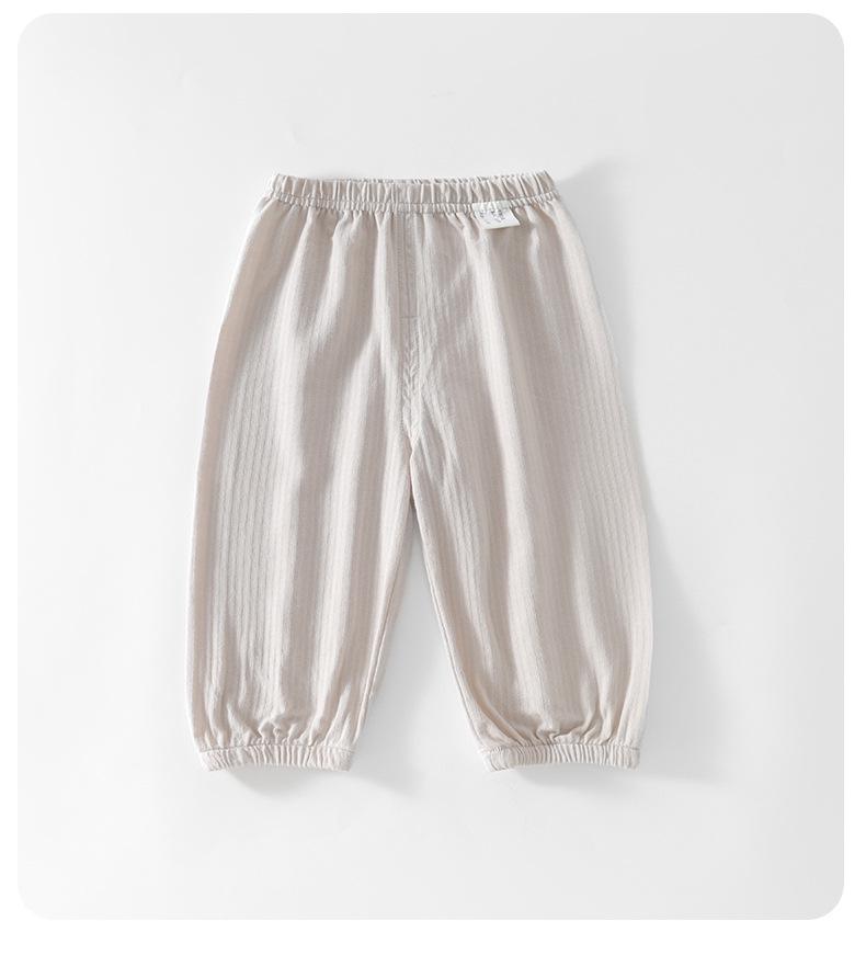 Atmungsaktive Baumwollhose für Babys gegen Mücken - Sommer-Lange Hose mit Bündchen für Kleinkinder