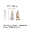 Golden Plated Graduated Clear Zircon Charms, Jewelry Making Supplies