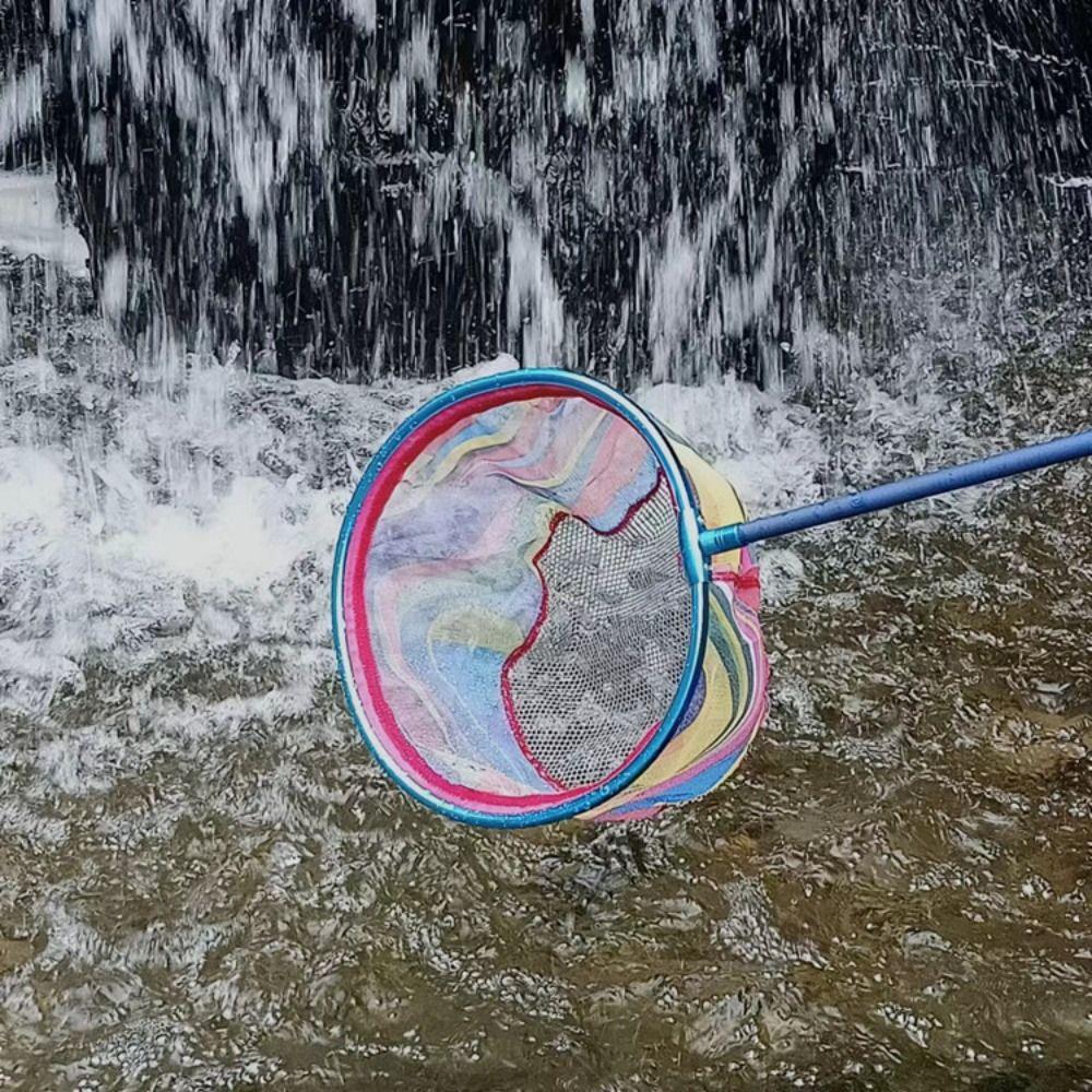 Portable Pocket Fish Dip Net Aluminium Zinc Zinc Alloy Telescopic Pole Net Head Butterfly Nets Insect