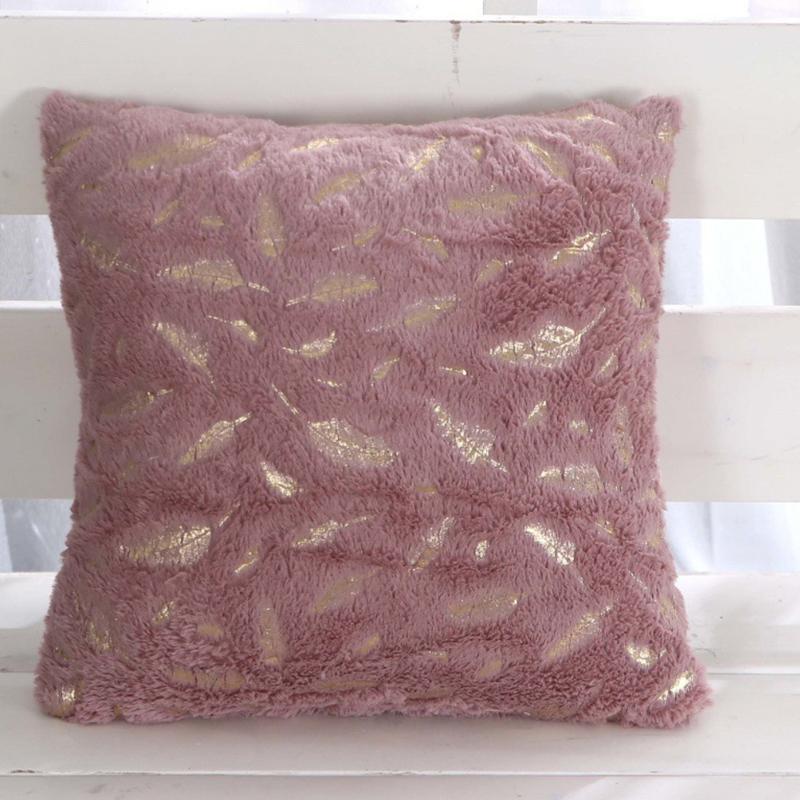 1Pc Plush Thick Leaf Pattern Soft Cushion Covers Sofa Couch Pillow Pillowcase 43x43CM