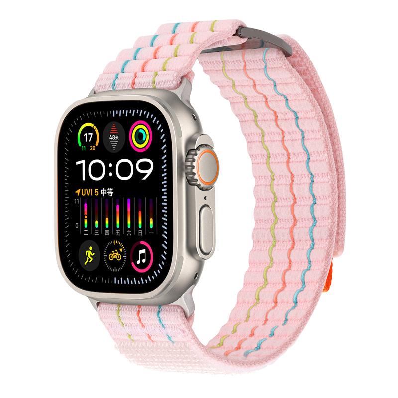 Straps for Apple Watch Band 44mm 40mm 49mm 41mm 45mm 38mm 42mm Nylon Loop Bracelet iWatch Ultra 2 Series 7 6 5 3 Se 8 9 10 45 Mm