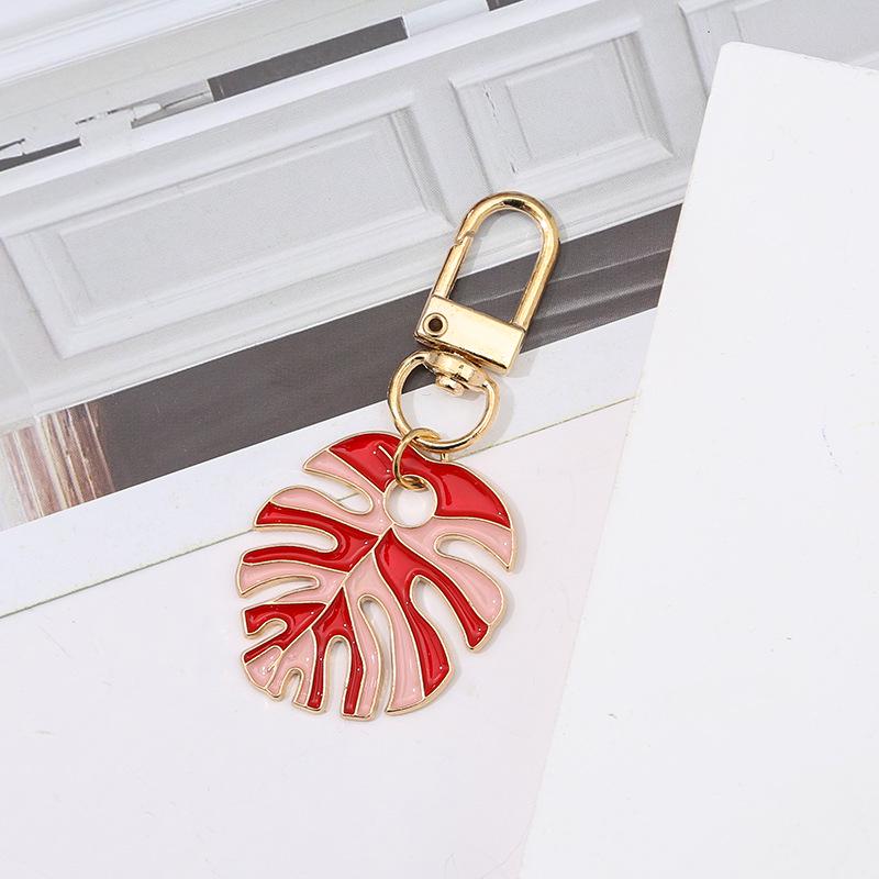 Colorful Leaf Metal Keychain Pendant - Jewelry Accessory & Small Gift