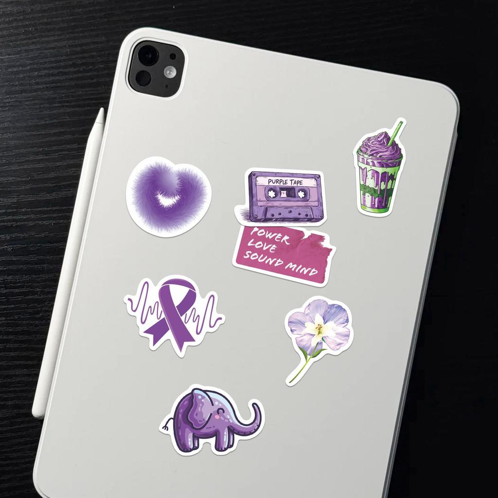 50 Cute Purple Girl Graffiti Sticker Set for Suitcases & Notebooks