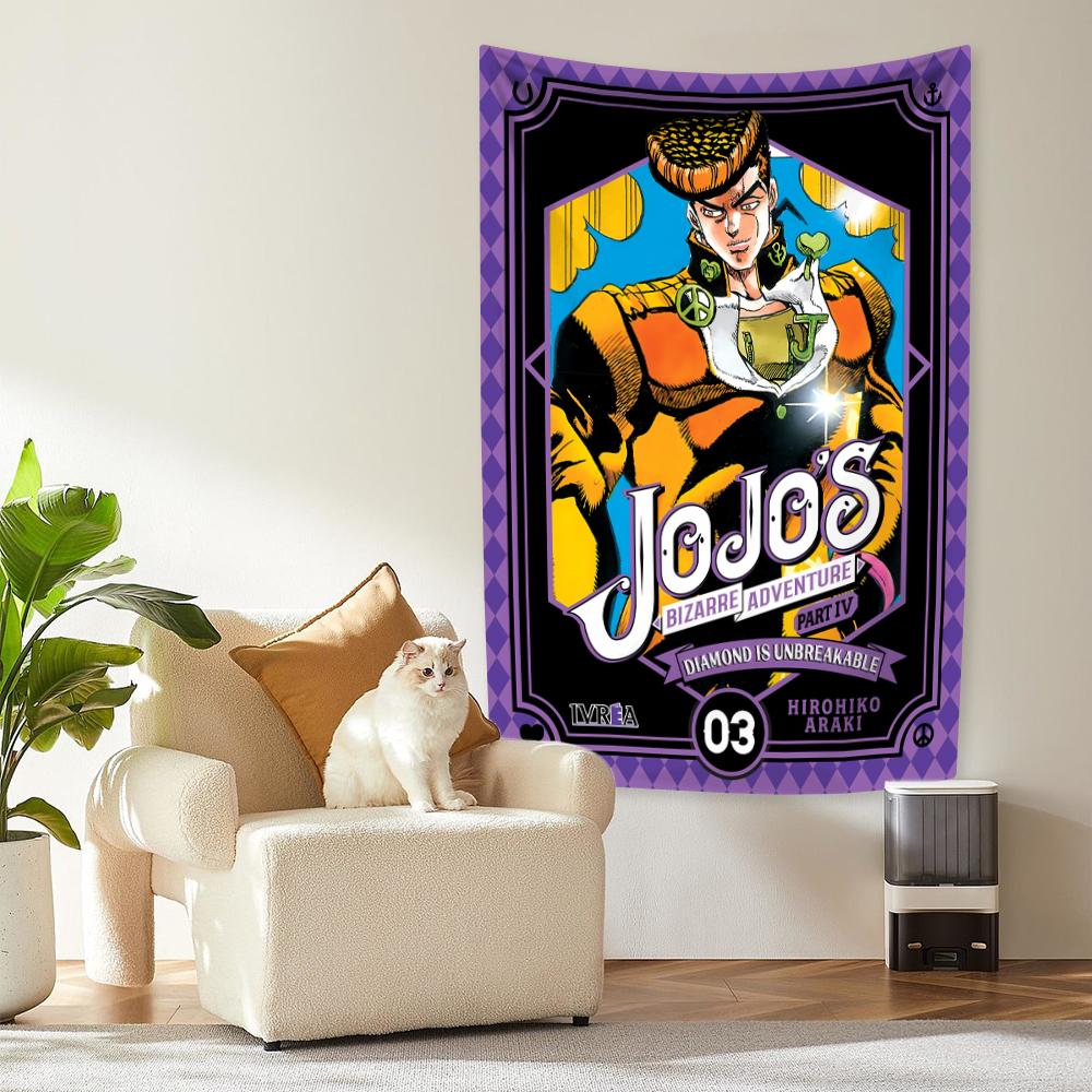 Anime JoJos Bizarre Adventure Tapestry Funny Comic Room Decor Wall Hanging Carpets Dormitory Bedroom Background Cloth