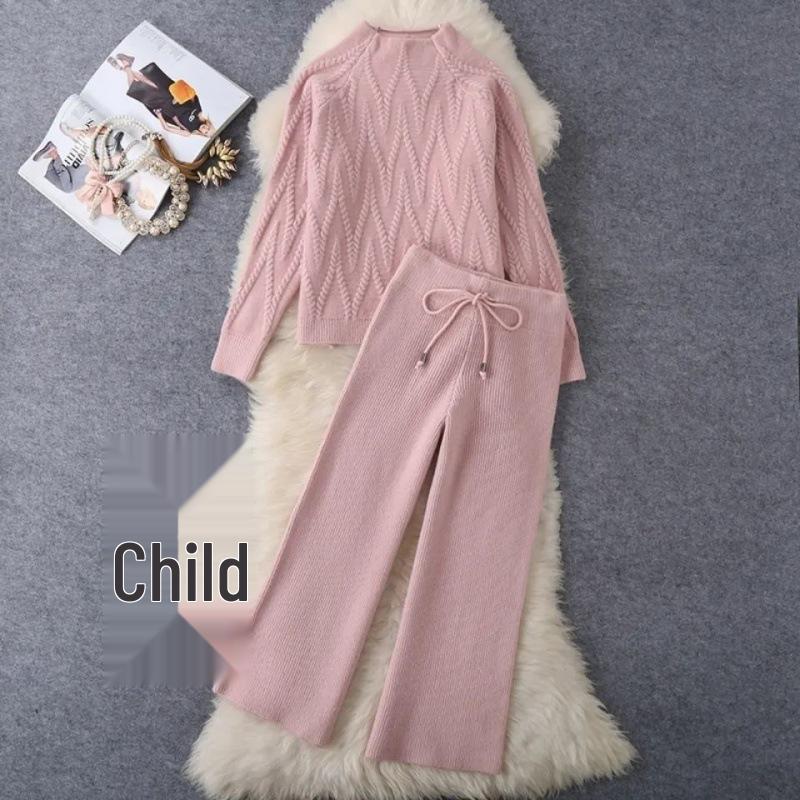 Autumn/Winter Knit Sweater & Wide-Leg Pants Set - Thick Korean Style, Loose Fit Women's Fashion