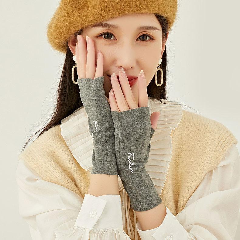 Rękawiczki rowerowe dla kobiet Nowe zimowe termiczne bez palców Outdoor Riding Typing Warm Half-Finger Gloves D174 Unisex High