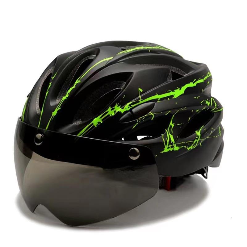Cyklistická helma s brýlemi, helma pro horská kola pro dospělé, cyklistická helma, ochranná přilba