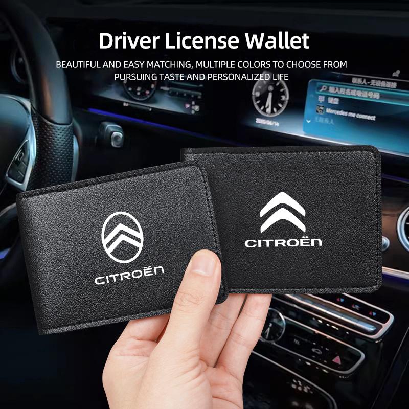 PJHC7 Auto Driver License Cover ID Card Wallet Car Accessories For Citroen e-C3 e-C4 X C5X C3 C4 Aircross Cactus Picasso C-Crosser C6