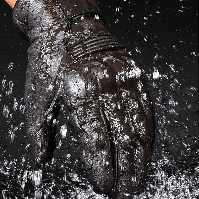 Motorcycle Gloves Real Leather Waterproof Windproof Winter Warm Gants Homme Luva Guantes Touch Screen Riding Bike Car Gloves