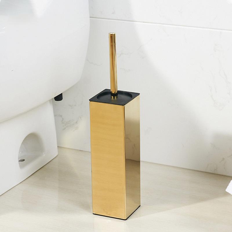 304 Stainless Steel Floor-Standing Toilet Brush with Punch-Free Wall Mount & Deodorizing Long Handle