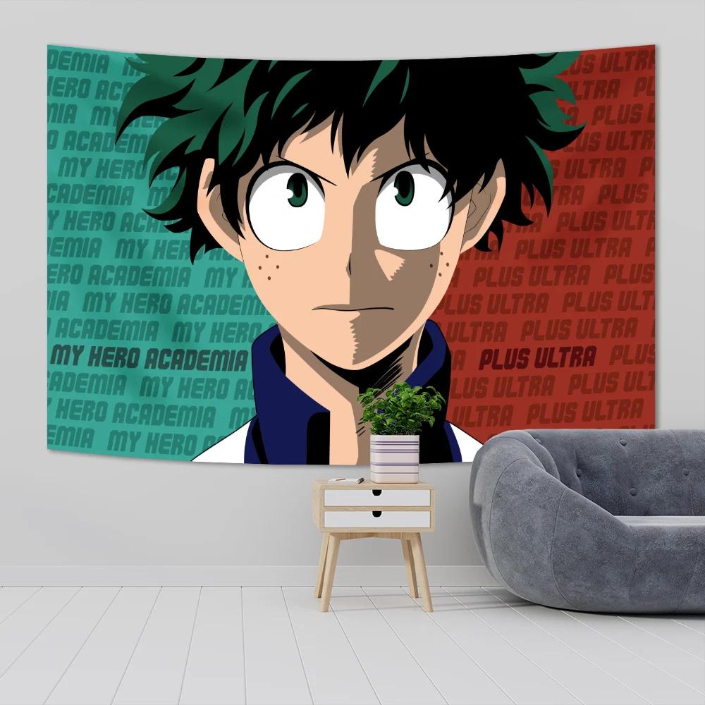 Tapeçaria de Parede My Hero Academia Decoração Kawaii para Quarto Desenhos Animados Anime MHA Pôster de Arte Papel de Parede Mural Tapeçaria Decoração de Quarto de Adolescente