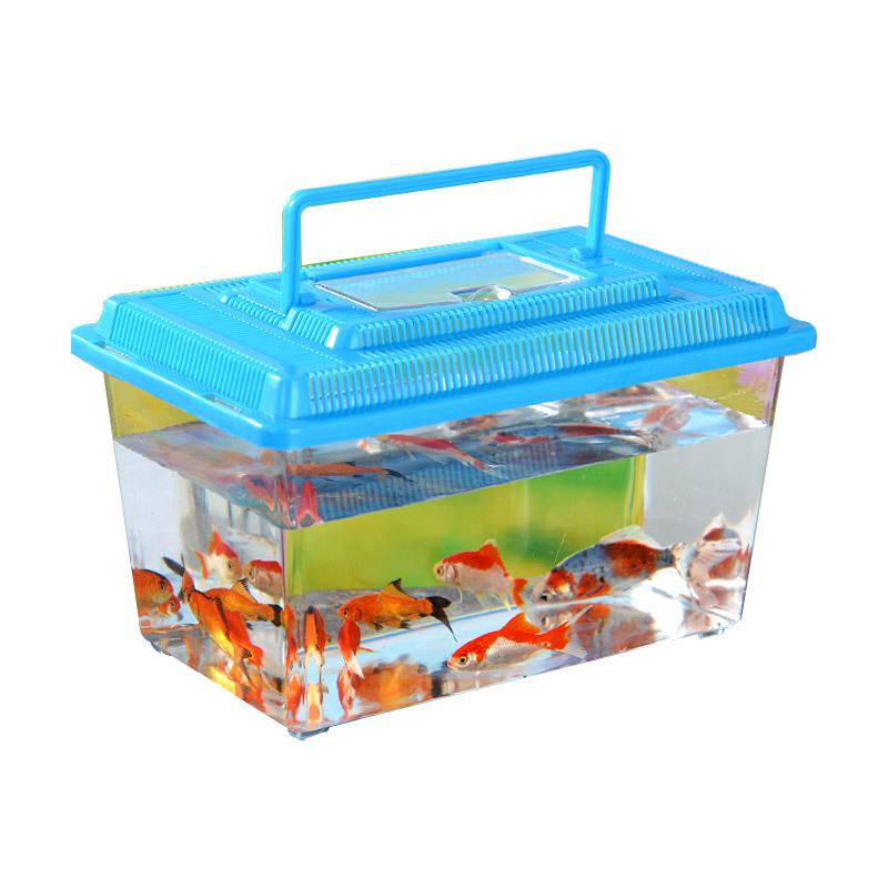 Transparent Multi-Size Handheld Pet Breeding Box and Tank for Turtles, Goldfish, and Hamsters