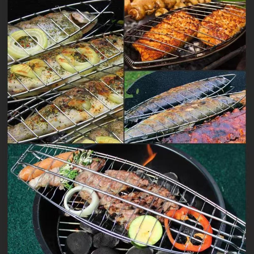 Roasting Fish Grilling Basket Camping Equipment Vegetable Heat-proof Folding DIY Bbq Outdoor Grill Grate Portable Barbecue Tools