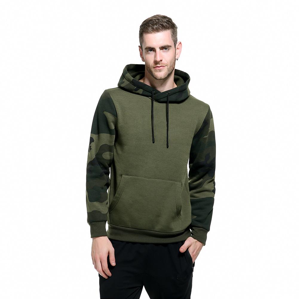 Men's Autumn/Winter Camouflage Color Block Hoodie - American Retro Trend