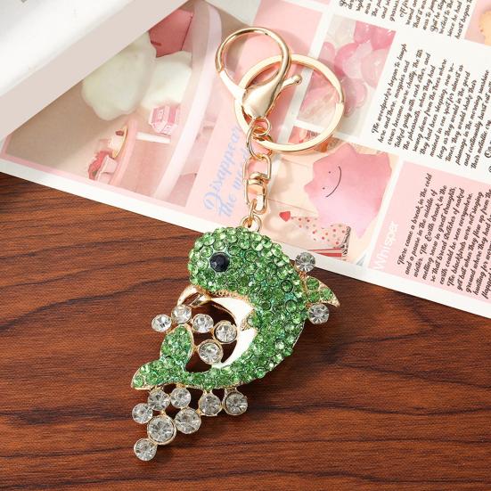 Rhinestone Dolphin Keychain Sparkling Sea Animal Car Key Ring Holder Backpack Purse Handbag Charm Christmas Birthday Gifts for Dolphin Lovers