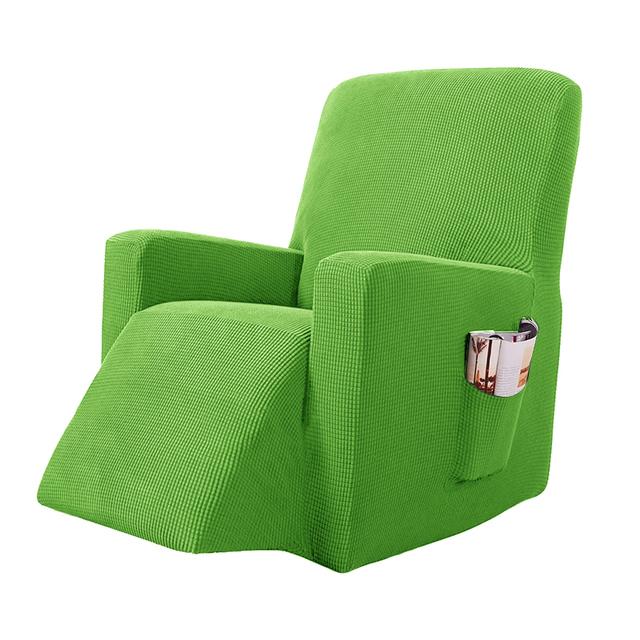 Stretchy Recliner Slipcover Updated Woven Jacquard Recliner Chair Cover With Side Pocket Anti -Slip Fitted Recliner Cover Couch Protector