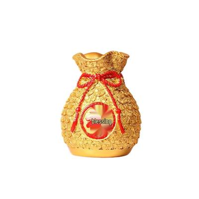 Haogongbang Goldene Glückstasche Harzvasen-Ornament