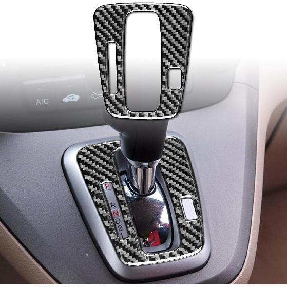 Carbon Fiber Center Console Car Gear Shift Panel Cover Carbon Fiber Sticker Car Interior Trim Compatible with Honda CR-V CRV 2007 2008 2009 2010 2011