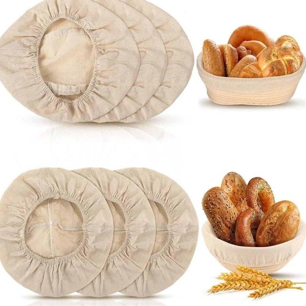 6 Pieces Round/Oval Bread Basket Liner Breathable Bread Proofing Cloth  DIY Baking