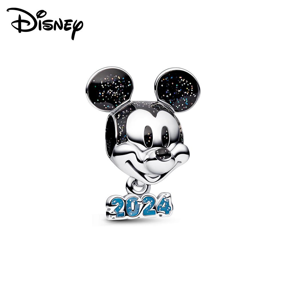 Disney 925 Silver Mickey and Flower Fairy Pendant Beads Suitable for Girls To DIY Original Bracelets Fashion Gifts