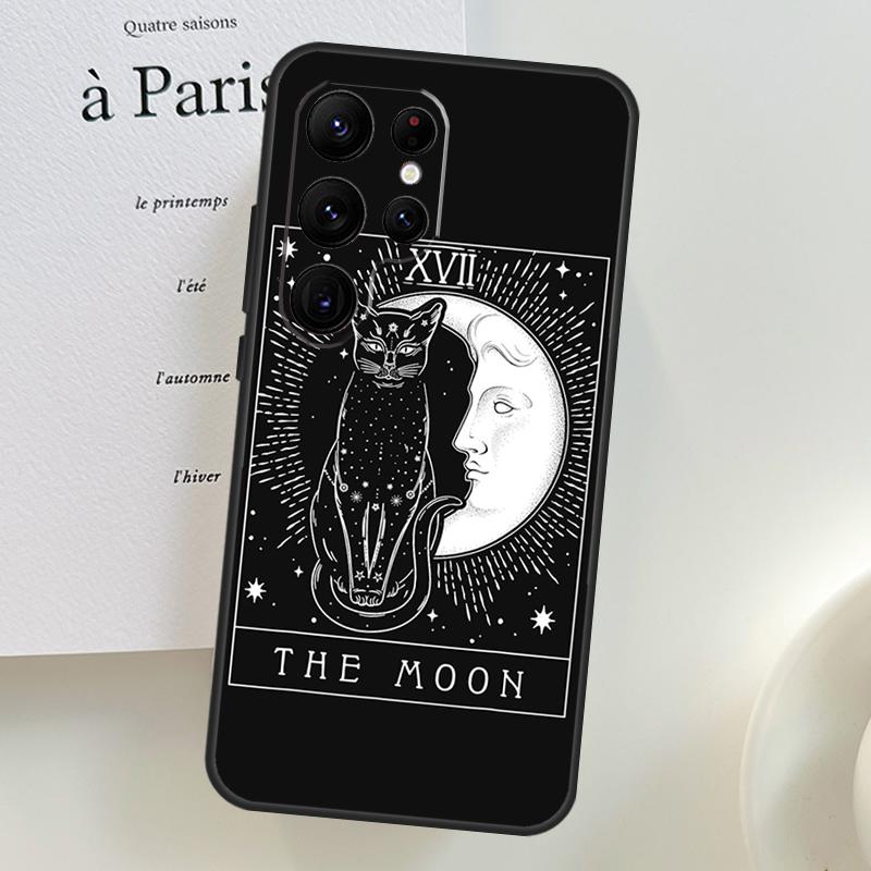 Moon Tarot Witch Cat Case For Samsung Galaxy S26 Ultra S25 S24 S23 S22 S21 S10 Plus S20 FE S25 Ultra Phone Cover