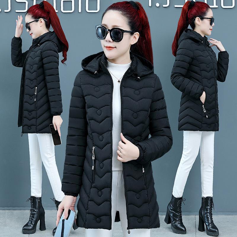 Parkas Frauen Mit Kapuze Winter Jacke Koreanische Dicke Unten Baumwolle Kleidung Mittleren Alters Weiblichen Mantel Mutter Warme Lange Outwear 6XL