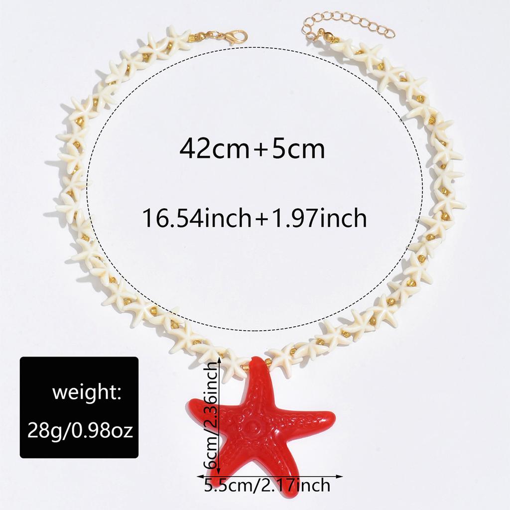 Bohemia Starfish Pendant Necklace for Women Summer Beach Style Clavicle Chain Choker Party Jewelry Accessories
