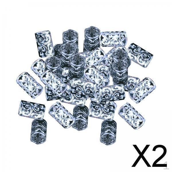 

2x 100 шт. Кольца для плетения волос, бусины для дредов, модное украшение для длинных кос