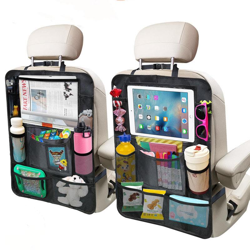 Car Seat Storage Organizer Multifunctional Oxford Fabric Car Back Multi Pocket Storage Bag with Touch Screen Tablet Holder