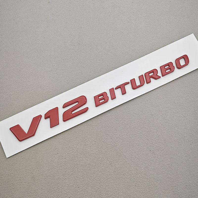 Emblem Adhesive 3D ABS Black Chrome with Letters for Car Side Bumpers V12 BITURBO Logo for G63 G65 Auto Accessories