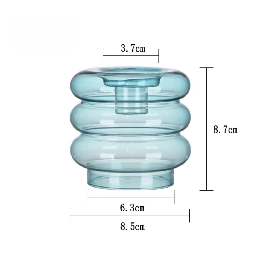 Modern Coloful Glass Candleholder Nordic Home Decor Clear Glass Candle Holder Wedding Decoration Party  Table Centerpiece