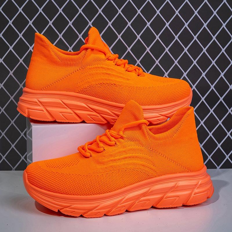 Amazon Large Size Summer Sports Shoes Casual and Light Wear-resistant Breathable Fly-woven Shoes Socks Shoes Men's Shoes Europe and America