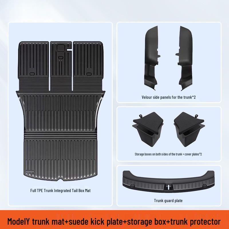 Tesla Model Y Kofferraumschutz & Kohlefaser Heckklappenschweller