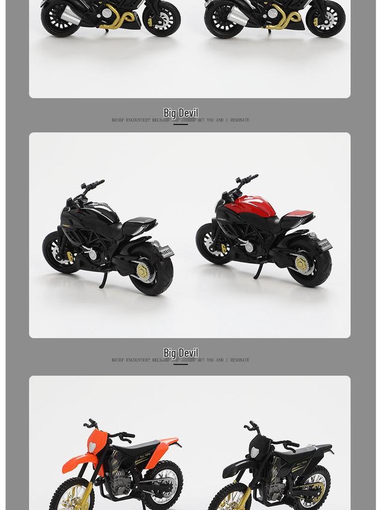 Cross 1:18 Alloy Pull-back Motorcycle Model Toy for Kids - Educational Ornament