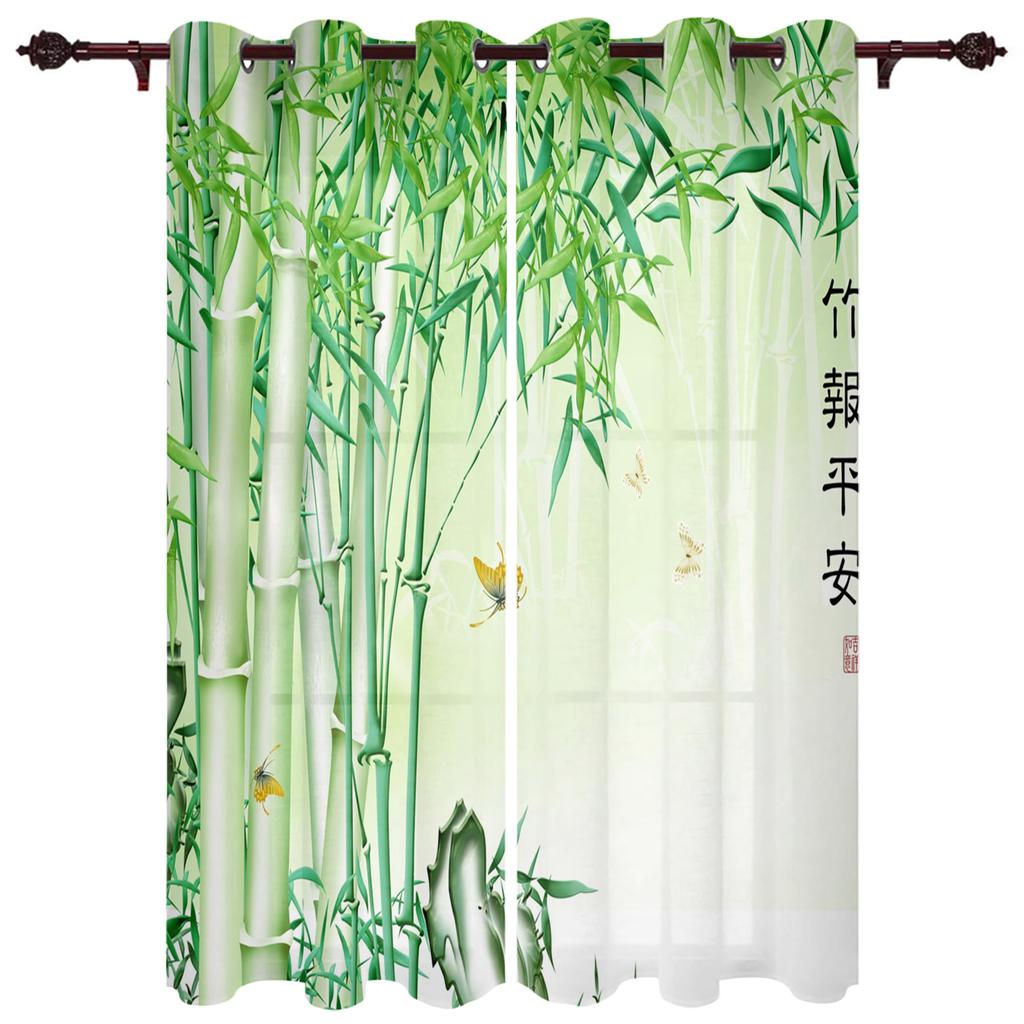 Gold Leaves on Black Background Window Curtain for Living Room Bedroom Home Decor Kitchen for Window Drapes
