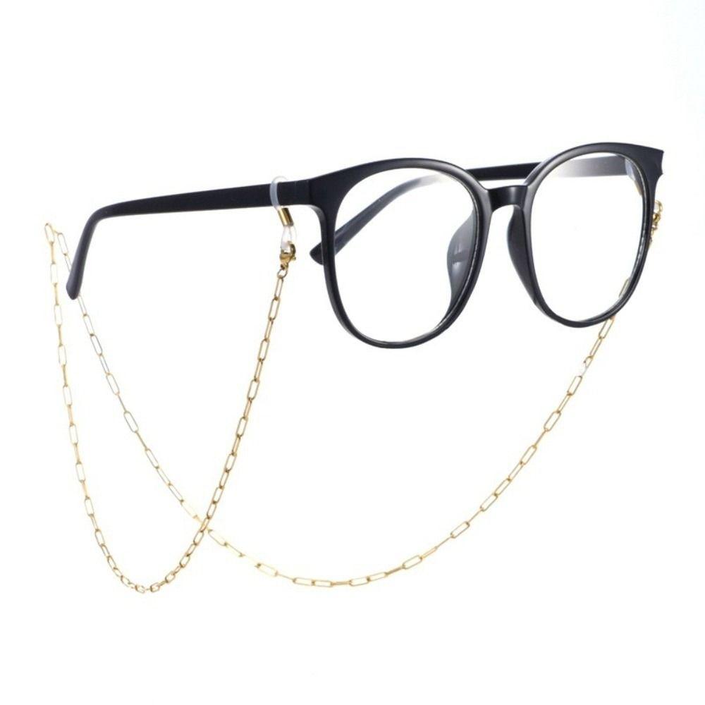 Trendy Metal Glasses Chain Anti Drop Hanging Neck Eyeglass Holder Nonslip Anti-loss Glasses Straps Eye Accessories