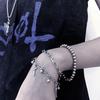 Dunkler Stil Kreuz Doppel-Lagen-Armband Retro Studentenpersönlichkeit Einfach Herren und Damen Trendige Streetwear Hand Schmuck