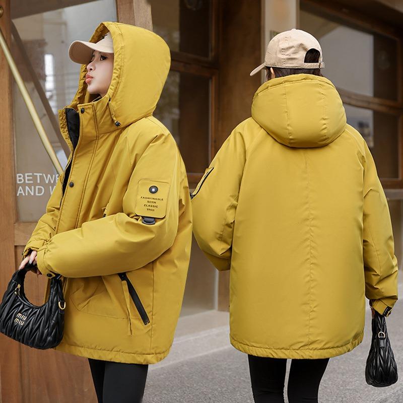 Outdoor jacket women's short model new winter thickened tooling casual down cotton-padded jacket jacket